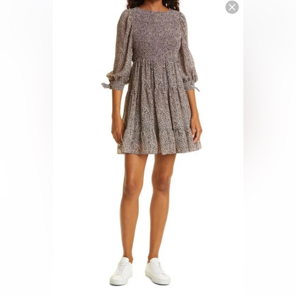 CINQ À SEPT Annabelle open-back printed crepe de chine mini dress - Picture 7 of 14